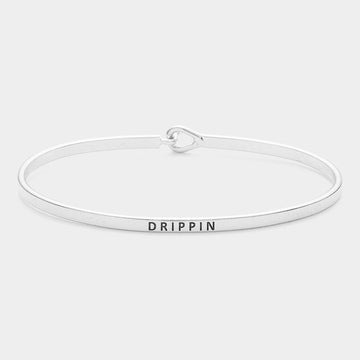 Madeline Love Rhodium "Drippin" Think Brass Metal Hook Bracelet - Bracelets