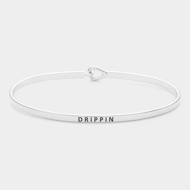 Madeline Love Rhodium "Drippin" Think Brass Metal Hook Bracelet - Bracelets
