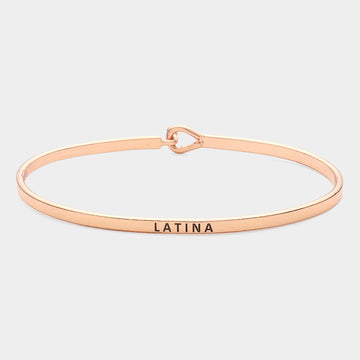 Madeline Love Rose Gold "Latina" Thin Brass Metal Hook Bracelet - Bracelets