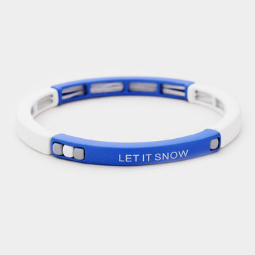 Madeline Love Multi LET IT SNOW Message Stretch Bracelet - Bracelets