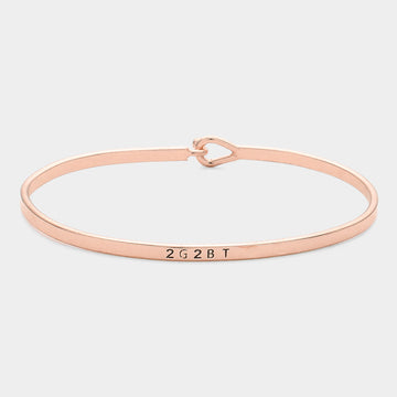 Madeline Love Rose Gold '2G2BT' Brass Thin Metal Hook Bracelet - Bracelets