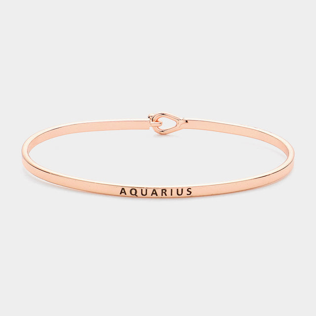 Madeline Love Rose Gold Congratulations Message Brass Thin Metal Hook Bracelet - Bracelets