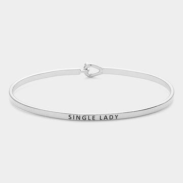Madeline Love Rhodium "Single Lady" Thin Brass Metal Hook Bracelet - Bracelets