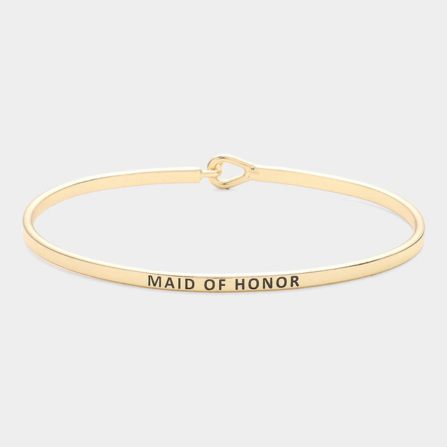 Madeline Love Gold Maid of Honor Thin Metal Hook Bracelet - Bracelets