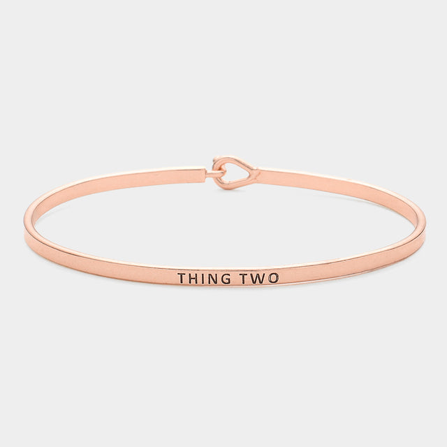 Madeline Love Rose Gold "Thing Two" Thin Brass Metal Hook Bracelet - Bracelets