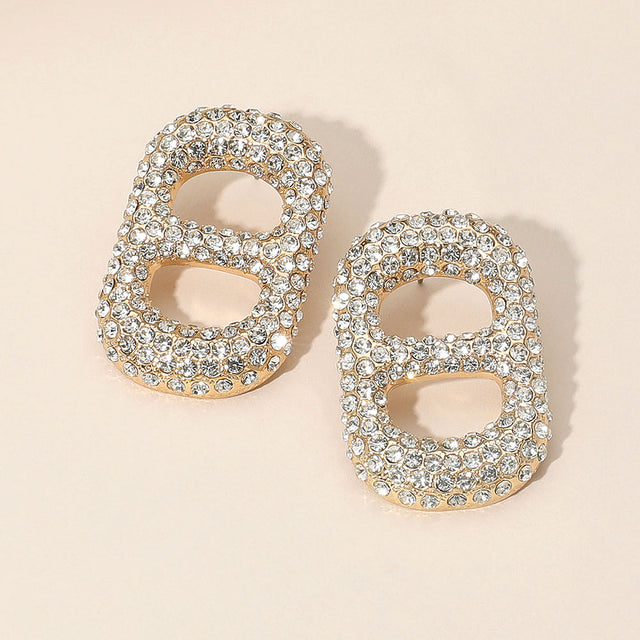 Madeline Love Gold Bold Rhinestone Paved Statement Earrings - Jewelry