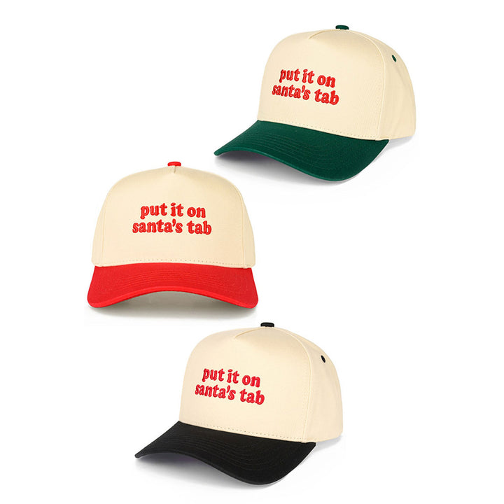 Bring holiday cheer wherever you go with the C.C “Put It On Santa’s Tab” Christmas Trucker Hat, crafted from 100% cotton for a soft, breathable feel. Featuring festive embroidered lettering and an adjustable snapback design, it’s the perfect playful accessory for celebrating the season in comfort and style.