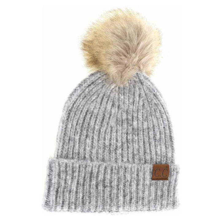 MelangeGreyMulti Soft Ribbed Fur Pom C.C Beanie combines expert craftsmanship with functional warmth. Its soft ribbed knit fabric ensures a snug, comfortable fit while providing excellent insulation against the cold. Topped with a plush fur pom, this beanie adds a refined element to your winter wardrobe. Designed for durability and style, it’s an ideal accessory for professional and casual settings alike, offering reliable protection without compromising on appearance. 
