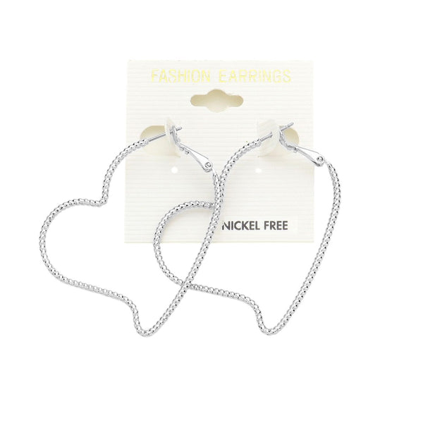 Metal Heart Hoop Earrings are a simple yet elegant addition to any outfit. Made of durable metal, the heart-shaped hoops are perfect for adding a touch of femininity to your look. With a timeless design and high-quality materials, you can wear these earrings with confidence for any occasion. 