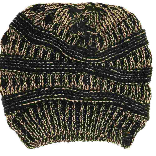 MetallicBlack-Gold- Metallic CC Beanies combine expert craftsmanship with a stylish metallic finish, offering exceptional warmth and a modern edge. Designed for a snug fit, these beanies retain heat effectively while enhancing your look with subtle shimmer. Ideal for cold weather, they provide both comfort and a polished appearance for discerning wearers. 