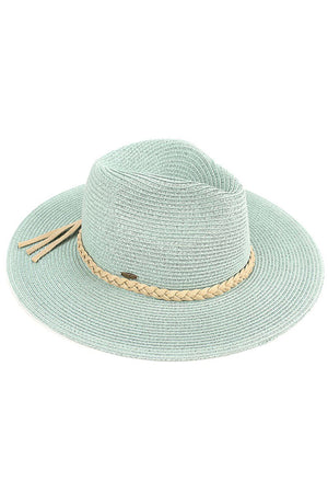 Mint C.C Straw Panama Hat. Show your trendy side with this Straw Panama Sun hat. Have fun and look Stylish. Great for covering up when you are having a bad hair day, keep you incredibly relax as a great hat can keep you cool and comfortable even when the sun is high in the sky. perfect for protecting you from the rain, wind, snow, beach, pool, camping or any outdoor activities.