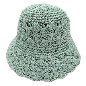 Mint Crochet Straw Bucket Hat, Stay cool with our stylish summer hat! Made with lightweight, breathable materials, this hat is perfect for sunny days. Plus, the intricate crochet design adds a touch of charm to any outfit. Keep the sun out of your eyes while looking stylish - what's not to love? Grab yours today!