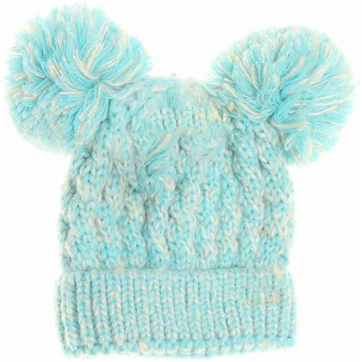 Mint Kids Multi Tone Double Pom CC Beanies deliver exceptional warmth with their double-layer construction, ideal for chilly weather. Featuring vibrant multi-tone colors and playful double pom-poms, these beanies add a fun and stylish accent to any child's outfit. Made from soft, breathable fabric, they provide lasting comfort and protect young wearers from the cold, making them a practical and fashionable choice for winter wear. 