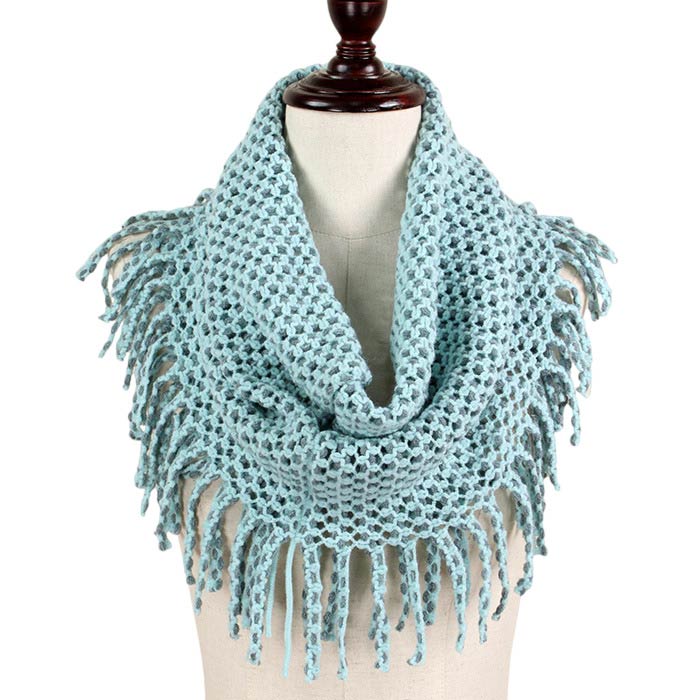 Mint Mini Tube Fringe Scarf, This comfortable scarf features a mini tube look available in a variety of bold colors. Full and versatile, this cute scarf is the perfect and cozy accessory to keep you warm and stylish. on trend & fabulous, a luxe addition to any cold-weather ensemble. You will always look chic and elegant wearing this feminine pieces. Great for everyday use in the chilly winter to ward against coldness. Awesome winter gift accessory!