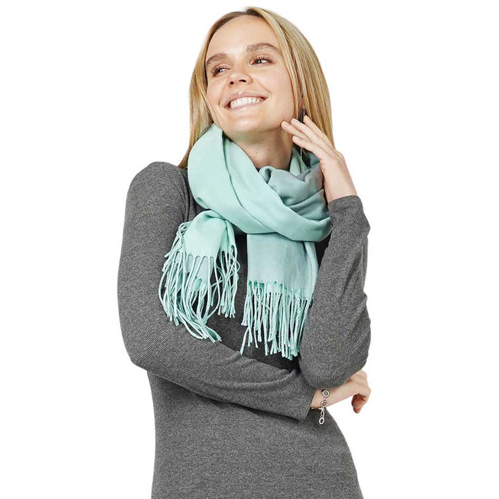 Mint Reversible Solid Shawl Oblong Scarf, is delicate, warm, on-trend & fabulous, and a luxe addition to any cold-weather ensemble. This shawl oblong scarf combines great fall style with comfort and warmth. Perfect gift for birthdays, holidays, or any occasion.