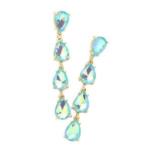 Mint Teardrop Stone Link Dangle Evening Earrings, add a subtle hint of sophistication to your special occasion look. Crafted from stones in a variety of colors, these earrings feature a delicate teardrop stone design that will sparkle and shine under the evening light. Perfect gift for your loved ones on any meaningful day.