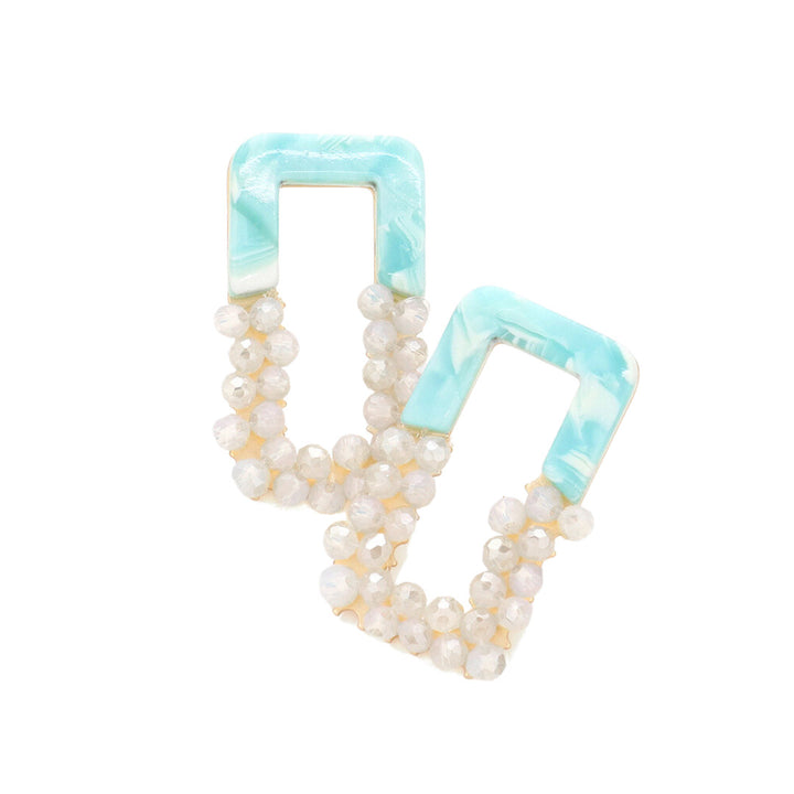 Be the envy of your friends with these unique "rectangle earrings" that make the perfect jazzy accessory for any outfit. Crafted from celluloid acetate and faceted beading, they make a statement without saying a word! Perfect Birthday Gift, Anniversary Gift, Christmas Gift, Regalo Navidad, Regalo Cumpleanos