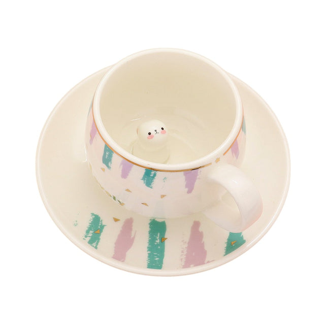 Mint Lovely Message Cute Bunny Ceramic Mug Cup and Saucer Set is perfect for adding a touch of cuteness to your daily routine. Made with high-quality ceramic, this set is durable and features a lovely message and cute bunny design. Enjoy your favourite hot beverage in style with this charming set.