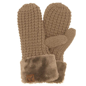 Mocha C.C Waffle Knit Mittens, keep your hands warm and cozy with their special knit design. Crafted from a lightweight material, they offer maximum breathability and keep hands comfortable even in cold temperatures. Practical winter gift for family members, parents, grandparents, outdoor activists, or close friends.