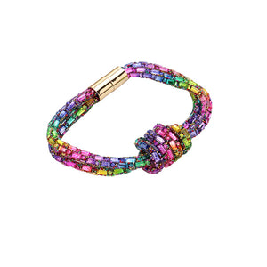 Multi Bling Knot Magnetic Bracelet, enhance your attire with this beautiful bracelet to show off your fun trendsetting style. It can be worn with any daily wear such as shirts, dresses, T-shirts, etc. It's a perfect birthday gift, anniversary gift, Mother's Day gift, holiday getaway, or any other event. 