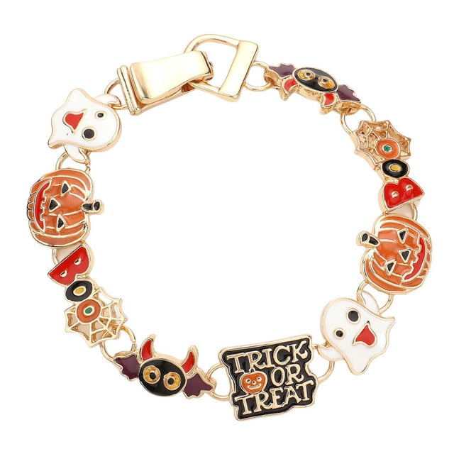 Multi Boo Trick Or Treat Ghost Pumpkin Bat Link Magnetic Bracelet, enhance your attire with this beautiful Halloween bracelet to show off your fun trendsetting style at Halloween. This is the perfect gift for Halloween, especially for your friends, family, and the people you love and care about.