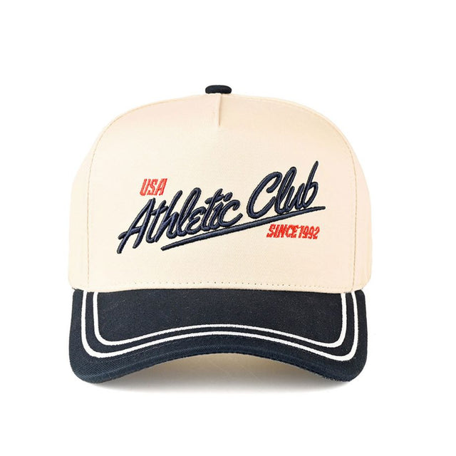 Multi CC Beanie “Athletic Club” Letter Embroidered Two-Tone Trucker Hat Baseball Cap features bold embroidered lettering with a sporty two-tone design for a clean, athletic look. Crafted in a classic trucker silhouette, it offers breathable comfort and an adjustable fit for everyday casual wear.
