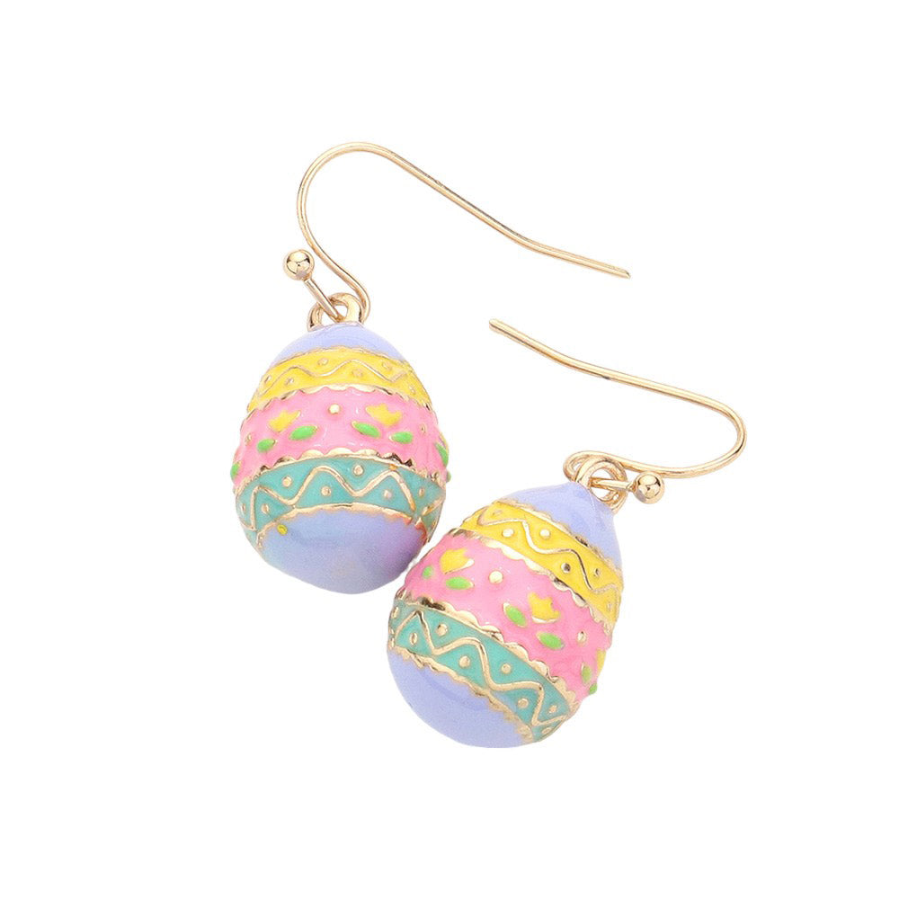 Gold Multi Enamel Easter Egg Dangle Earrings are the perfect accessory for the spring season. Made with high-quality enamel, these earrings add a pop of color to your outfit while showcasing your festive spirit. Lightweight and comfortable to wear, they are a must-have for any Easter celebration.