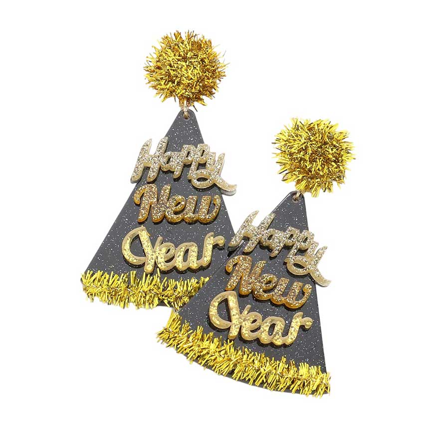 Multi Happy New Year Message Confetti Glittered Resin Dangle Earrings, are an ideal accessory for any holiday event. These earrings add a touch of glamour and a spritz of fun to any outfit.  Gift these beautiful earrings to your sister, wife, Friends, co-workers, young adults, daughter, or niece as a gift for New Year! 