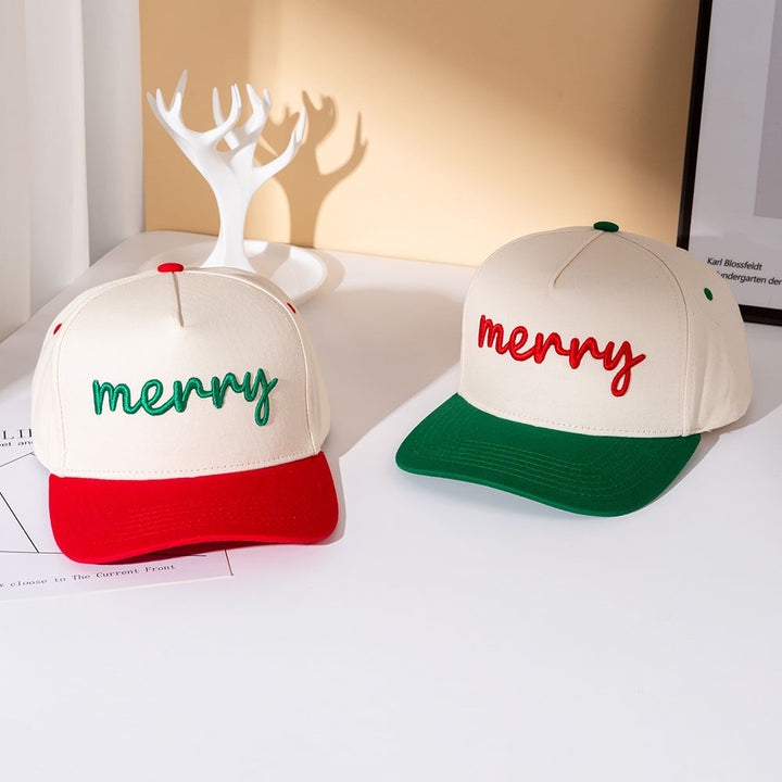 Add cheerful holiday spirit to your look with the Merry baseball cap, designed with bold embroidered lettering and a festive vibe. Perfect for casual wear, seasonal parties, or gifting, this cap makes a fun statement and spreads joy all season long.