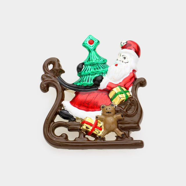 Multi This expertly crafted metal Santa Claus pin brooch pendant combines holiday tradition with versatile styling. The precision-engineered metal construction ensures durability while maintaining intricate detail in Santa's iconic features. 
