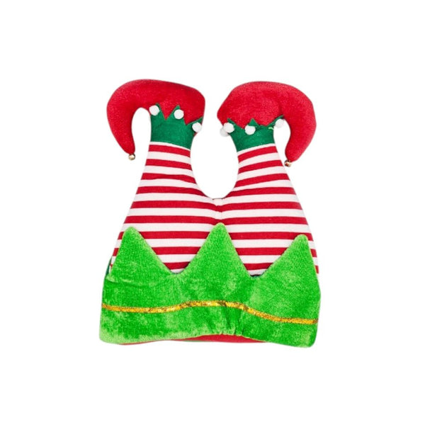 Bring holiday cheer to any celebration with this striped elf hat featuring playful red-and-white stripes, pointed green trim, and jingling bells. Perfect for Christmas parties, festive events, and photo opportunities, this whimsical accessory spreads seasonal joy.