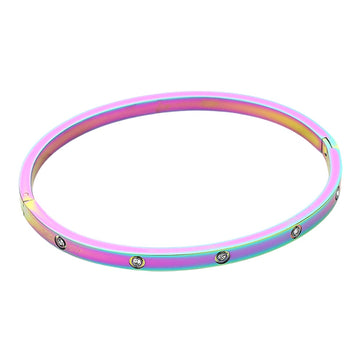 Multi Stainless Steel Crystal Embellished Bangle Evening Bracelet is the perfect accessory for any formal occasion. Made with high-quality stainless steel and adorned with sparkling crystals, it exudes sophistication and glamour. Elevate your evening look with this stunning bracelet.