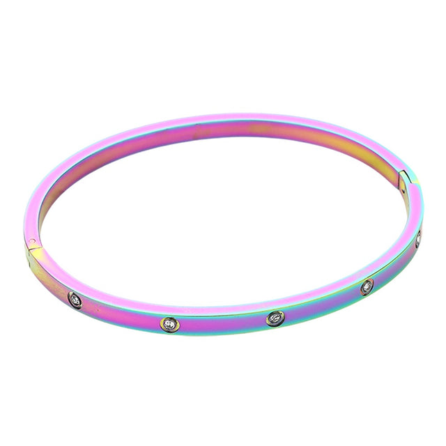 Multi Stainless Steel Crystal Embellished Bangle Evening Bracelet is the perfect accessory for any formal occasion. Made with high-quality stainless steel and adorned with sparkling crystals, it exudes sophistication and glamour. Elevate your evening look with this stunning bracelet.