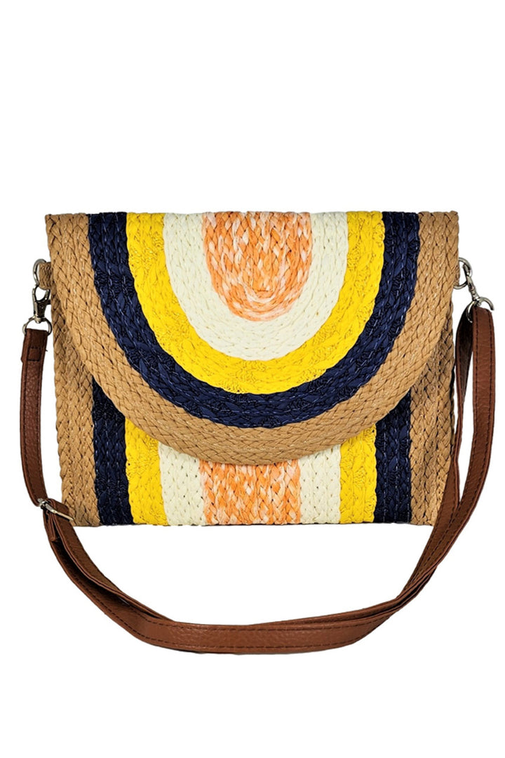 Straw Multi Color Clutch Crossbody Bag combines natural texture with vibrant hues, offering a stylish yet practical accessory. Its lightweight straw construction ensures comfort, while the crossbody design provides hands-free convenience. Perfect for adding a pop of color to casual or beach-inspired outfits, this bag balances functionality with expert craftsmanship. 