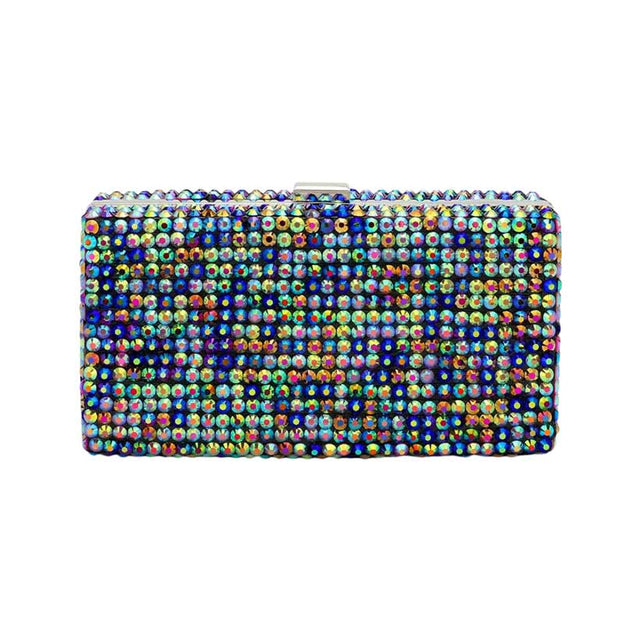 Multi Studded Bling Rectangle Evening Clutch Crossbody Bag, is beautifully designed and fit for all special occasions & places. Show your trendy side with this rectangle evening crossbody bag. Perfect gift ideas for a Birthday, Holiday, Christmas, Anniversary, Valentine's Day, and all special occasions.