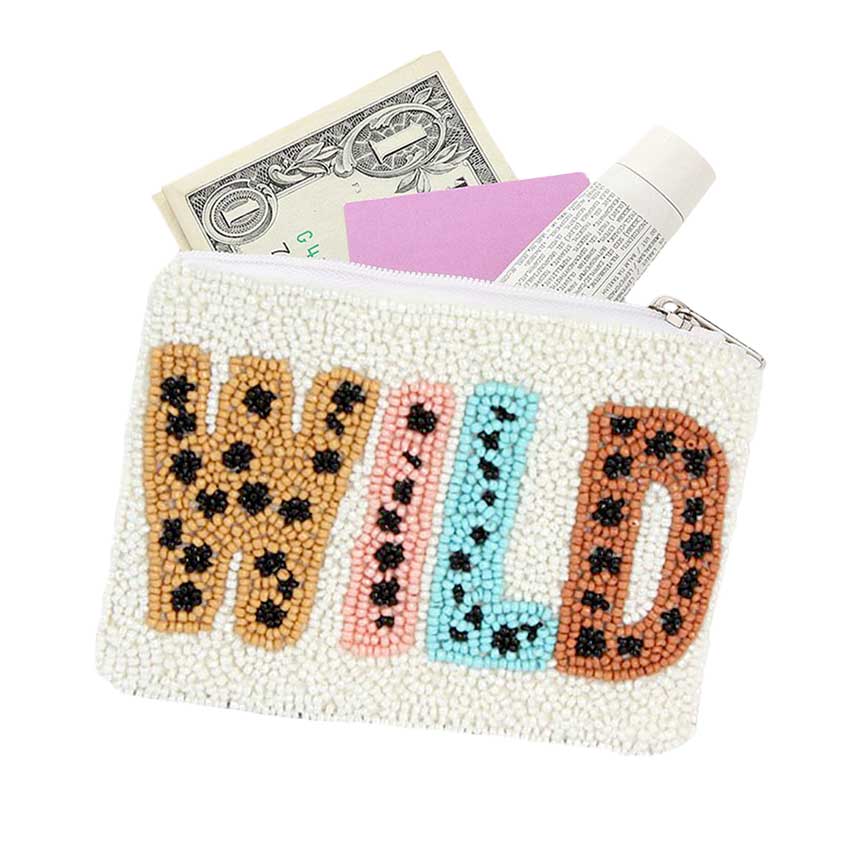 Multi Wild Message Animal Pattern Seed Beaded Mini Pouch Bag, perfectly goes with any outfit and shows your trendy choice to make you stand out on your occasion. Carry out this wild message mini pouch bag while attending an occasion. Perfect for carrying makeup, money, credit cards, keys or coins, etc. It's lightweight and perfect for easy carrying.