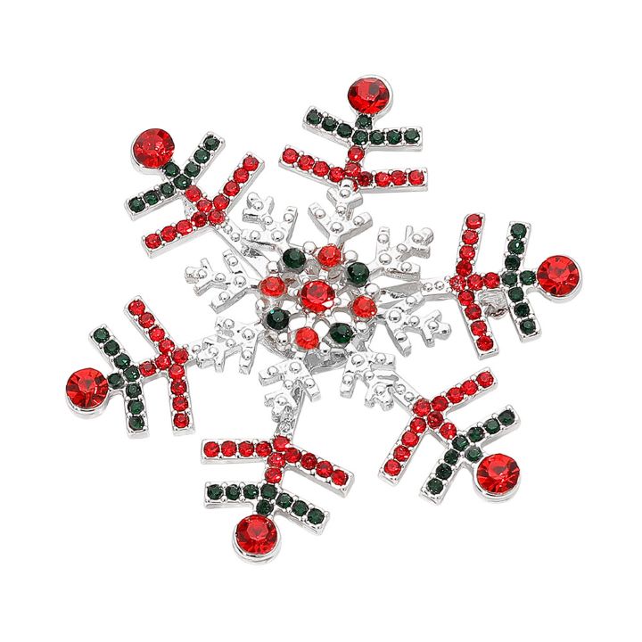 Elegant snowflake brooch adorned with shimmering crystals, perfect for adding a festive touch to coats, scarves, or winter outfits. A charming accessory that brings seasonal sparkle and refined style to any look.