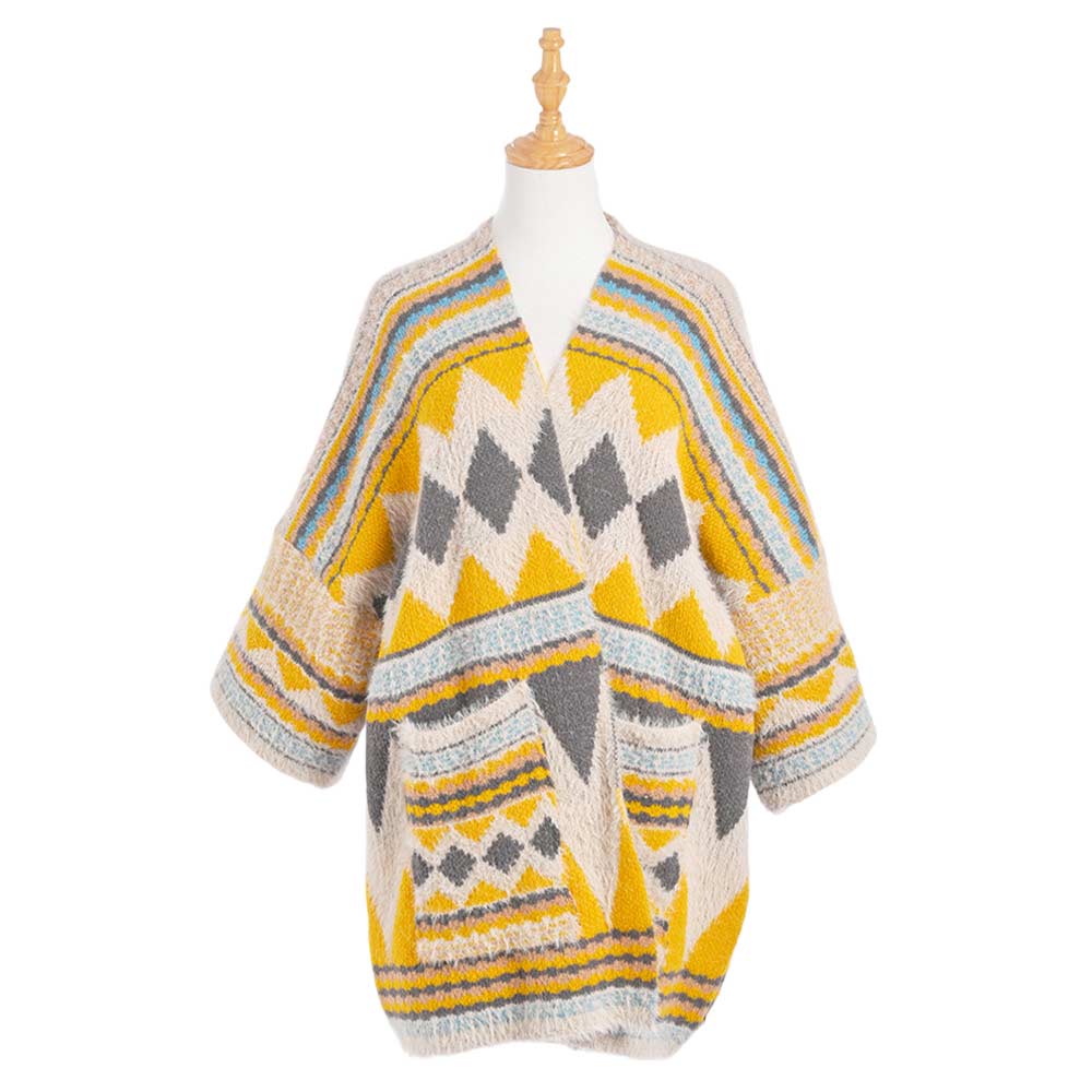 Mustard Beautiful Boho Patterned Poncho, With the latest trend in ladies' outfit cover-up! the high-quality knit poncho is soft, comfortable, and warm but lightweight. It's perfect for your daily, casual, party, evening, vacation, and other special events outfits. A fantastic gift for your friends or family.