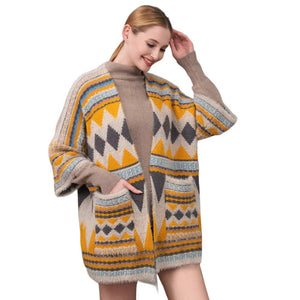 Mustard Beautiful Boho Patterned Poncho, With the latest trend in ladies' outfit cover-up! the high-quality knit poncho is soft, comfortable, and warm but lightweight. It's perfect for your daily, casual, party, evening, vacation, and other special events outfits. A fantastic gift for your friends or family.
