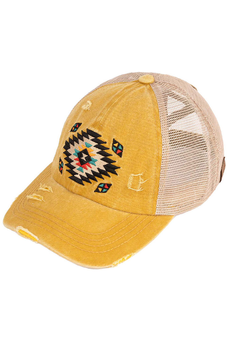 C.c Aztec Patch Distressed Pony Cap – Madeline Love display picture 1
