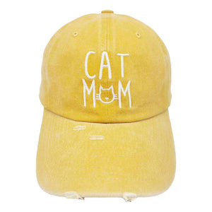 Mustard Cat Mom Message Baseball Cap, show your love for cats and your mom with this baseball cap. This classic cat mom message cap is perfect for everyday outings and show off your unique style and love for cats! It's an excellent gift for your friends, family, or loved ones who love cats most.