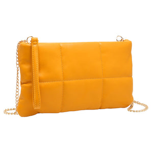 Mustard Quilted Solid Faux Leather Crossbody Bag, Crafted with high-quality faux leather, this bag is both stylish and highly resistant to wear and tear. Its adjustable strap and sleek quilted pattern make it comfortable and fashionable. Wear it for any occasion. Nice gift item to family members and friends on any occasion.