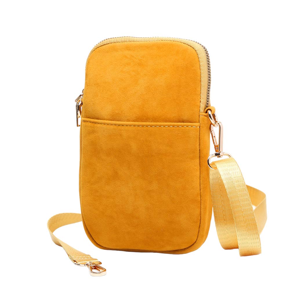 Mustard Solid Faux Suede Crossbody Bag, is a unique but beautiful addition to your handbag collection. Go everywhere carrying your handy items without any hassle. Perfect gift for a Birthday, everyday bag, Anniversary, Graduation, Holiday, Christmas, New Year, Anniversary, Valentine's Day, etc.