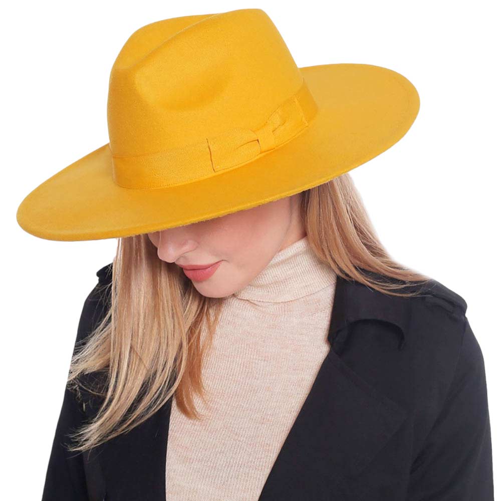 Mustard Trendy Bow Band Pointed Solid Panama Hat, a beautiful & comfortable Panama hat is suitable for summer wear to amp up your beauty & make you more comfortable everywhere. Perfect for keeping the sun off your face, neck, and shoulders. It's an excellent gift item for your friends & family or loved ones this summer.