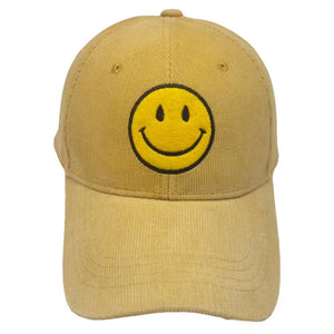 Mustard Smile Pointed Corduroy Baseball Cap, is an essential for any fashionista's wardrobe. Its soft corduroy texture and adjustable fit add a comfortable style for any occasion. Perfect for everyday wear or a night out, this cap is sure to make any outfit pop. A perfect gift for your friends and family.