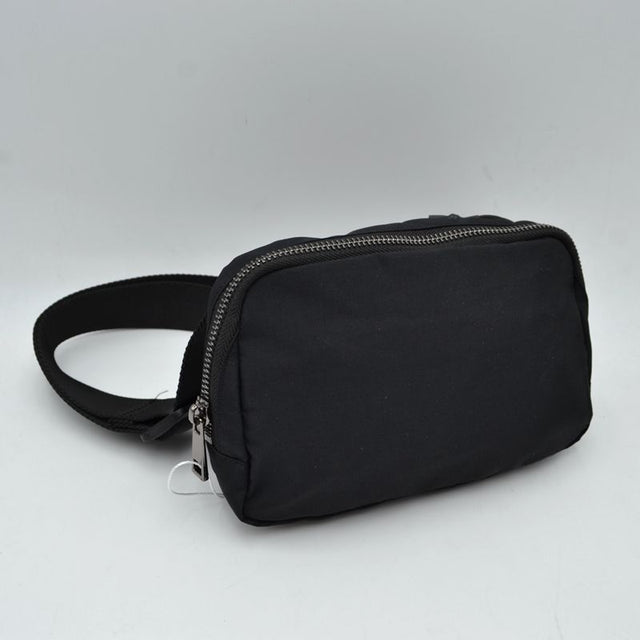 Minimalist Adjustable Strap Belt Bag and Everyday Crossbody Pouch - Black - Belt Bag With Chain