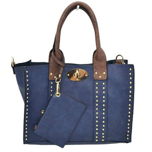 Navy Blue Faux Leather Top Handle Tote Bag With Purse, is a stylish and durable bag made of high-quality faux leather. Its spacious top handle design allows for comfortable carrying and the detachable purse adds extra convenience. The bag is designed to last for years to come. Perfect gift for family members on any day.