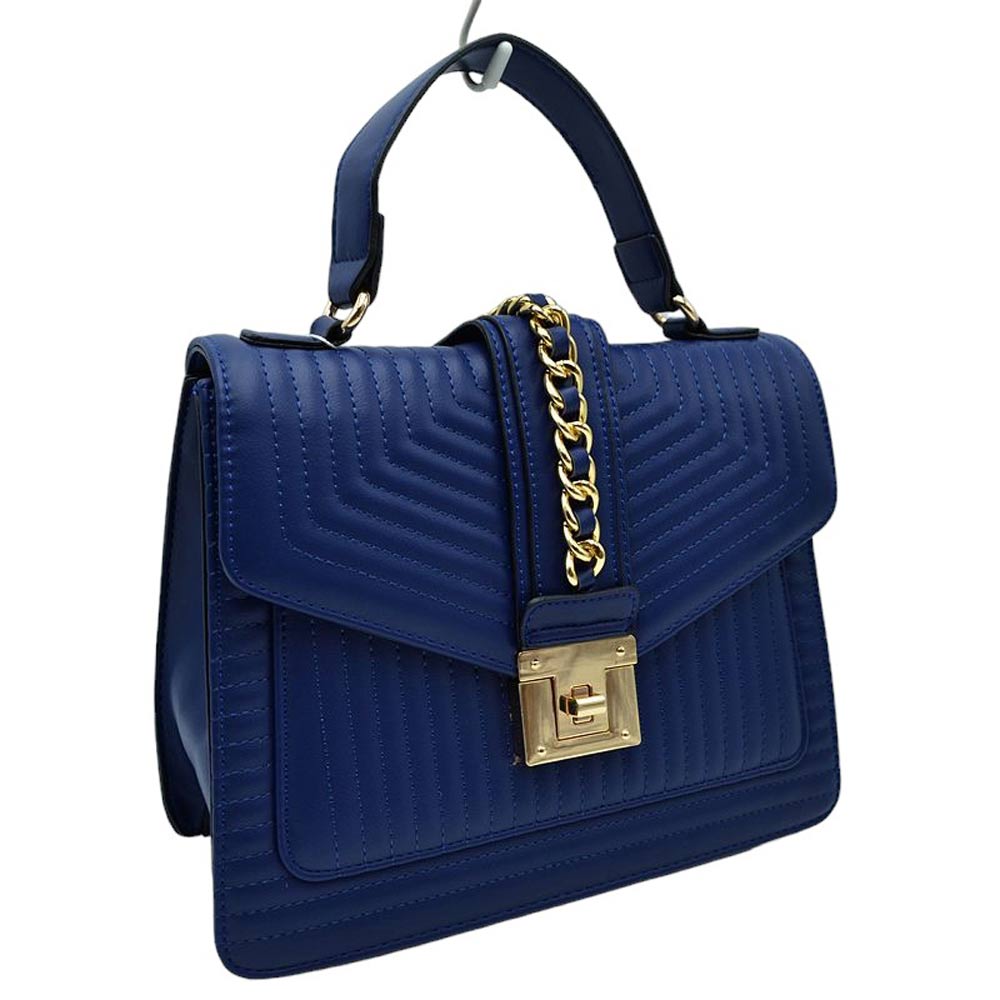 Navy Blue Quilted Faux Leather Top Handle Crossbody Tote Bag, is the perfect accessory for any outfit. This contemporary bag is made with high-quality quilted faux leather, this stylish tote bag features a top handle, a crossbody strap, and a spacious interior. Perfect gift choice for family members and friends on any occasion.