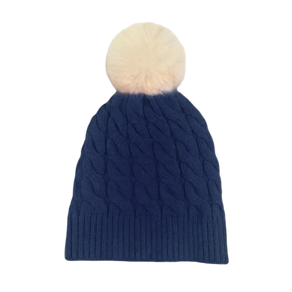 Black Cable Knit Faux Fur Pom Pom Beanie Hat, is a great way to stay warm in cold weather. The faux fur adds an extra layer of insulation to keep you extra cozy, while the cable knit adds an elegant texture. The pom pom on top adds a touch of fashion for a stylish look. Perfect gift for the persons you care about the most.