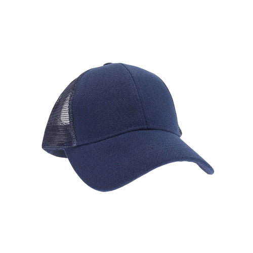 Classic C.C Criss Cross High Pony Ball Cap - Navy - Navy